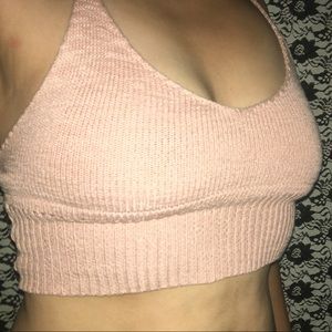 Baby Pink crochet super crop top
